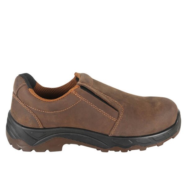 zain safety zm boston slip-on safety shoe, double density pu sole, leather upper