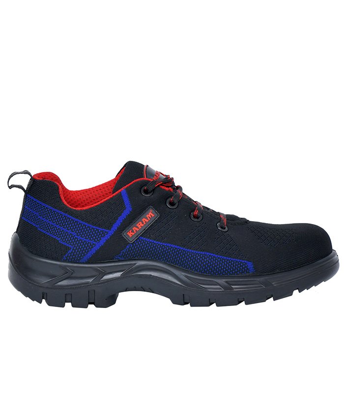 karam flytex safety shoe fs 204, lightweight, anti-skid, 200j fibre toe cap, anti-static footwear